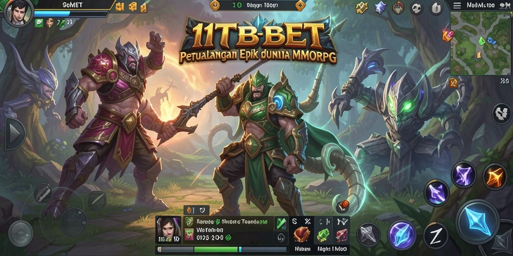 Screenshot utama <strong>11TBET</strong> menunjukkan aksi seru dalam pertempuran melawan monster besar.