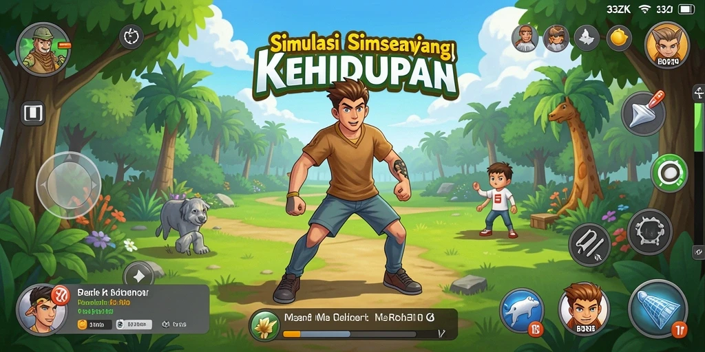 Screenshot utama 33ZK menampilkan gameplay kehidupan yang menarik.