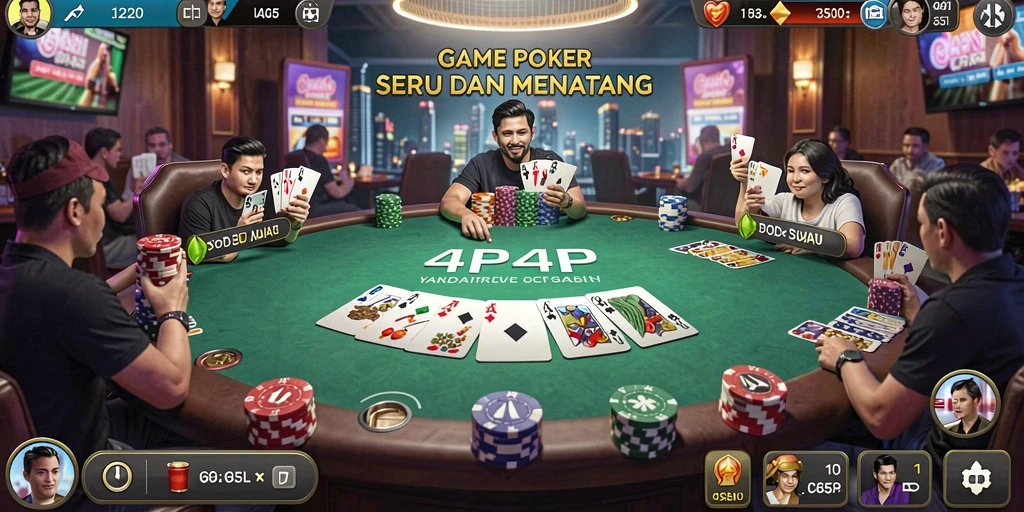 Tampilan gameplay yang seru dalam game Poker 4P4P.