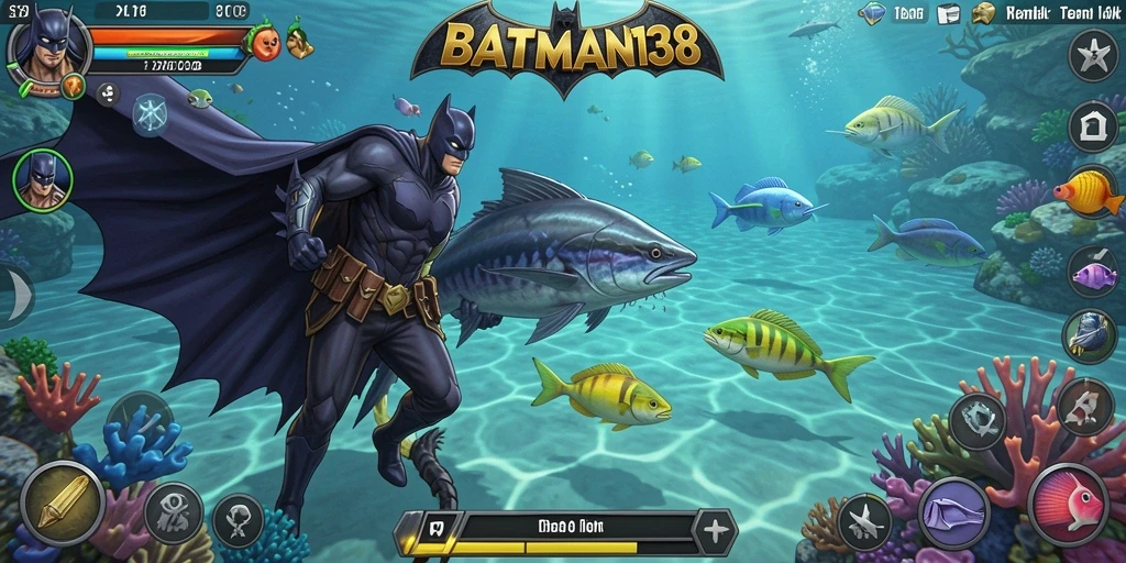 Tampilan gameplay seru di BATMAN138, tembak ikan untuk dapatkan poin.