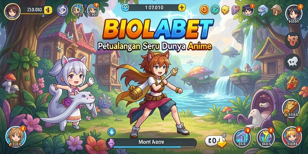 Screenshot gameplay BIOLABET menampilkan aksi bertarung karakter anime yang menarik.