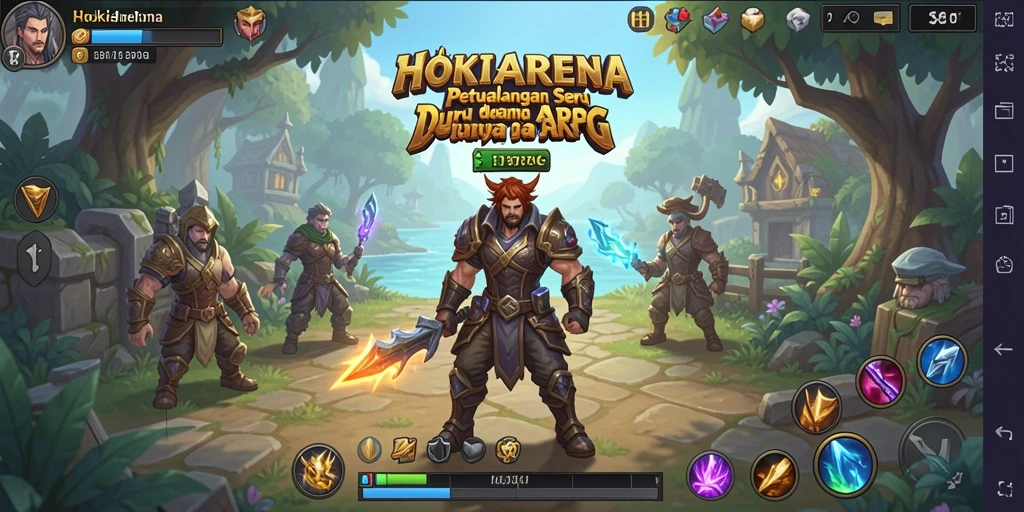 Tampilan gameplay menarik dari HOKIARENA dalam ARPG.