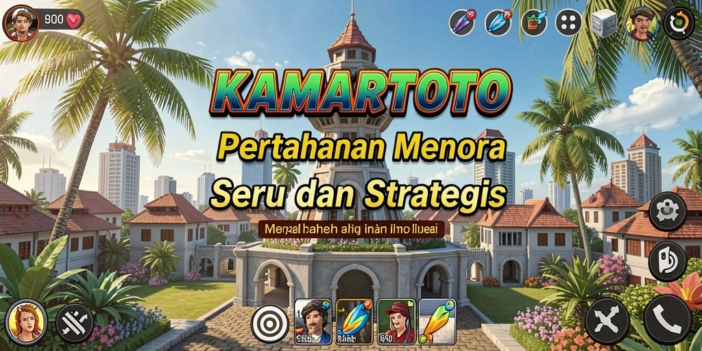 Tampilan gameplay seru dalam KAMARTOTO Tower Defense.