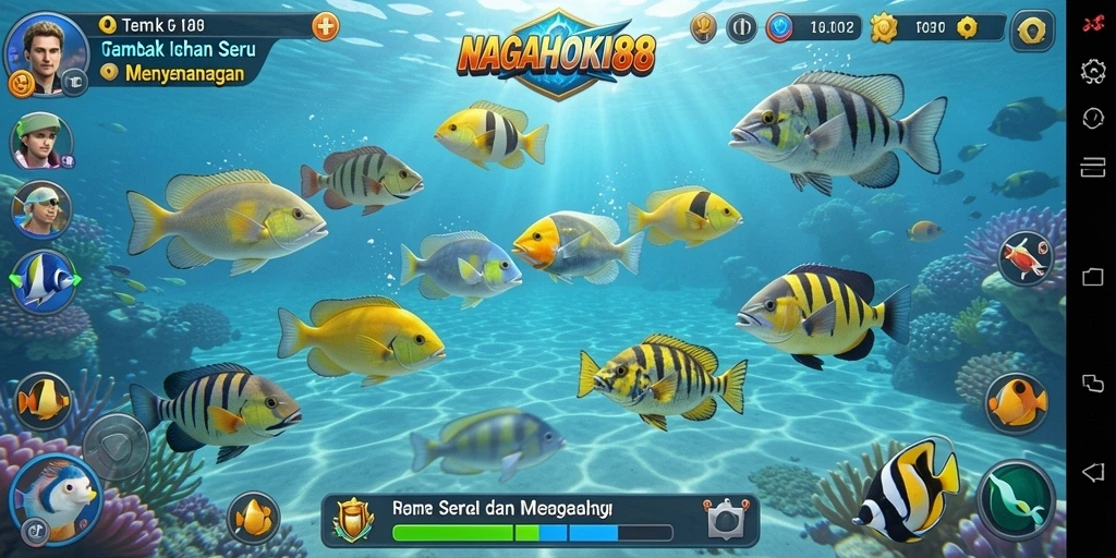 Tampilan gameplay NAGAHOKI88 dengan aksi menembak ikan yang seru.