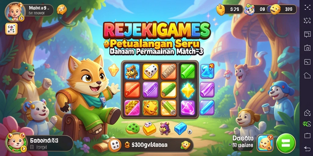 Screenshot utama menunjukkan gameplay seru dan menantang dari REJEKIGAMES.