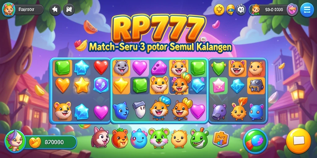 Tampilan gameplay menarik dari RP777 dalam aksi Match-3.